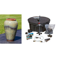 Thumbnail for Tuscany FNT3856 Ceramic Triple Vase Complete Fountain Kit Vase Fountain Blue Thumb