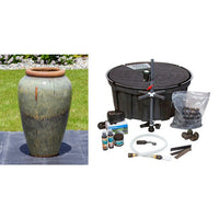 Thumbnail for Tuscany FNT3868 Ceramic Triple Vase Complete Fountain Kit Vase Fountain Blue Thumb