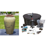 Thumbnail for Tuscany FNT3871 Ceramic Triple Vase Complete Fountain Kit Vase Fountain Blue Thumb
