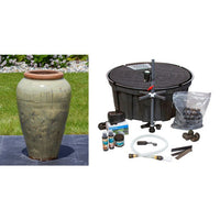 Thumbnail for Tuscany FNT3872 Ceramic Triple Vase Complete Fountain Kit Vase Fountain Blue Thumb