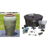 Thumbnail for Tuscany FNT3876 Ceramic Triple Vase Complete Fountain Kit Vase Fountain Blue Thumb