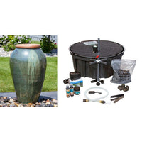 Thumbnail for Tuscany FNT3894 Ceramic Triple Vase Complete Fountain Kit Vase Fountain Blue Thumb