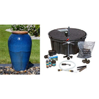 Thumbnail for Tuscany FNT3914 Ceramic Triple Vase Complete Fountain Kit Vase Fountain Blue Thumb