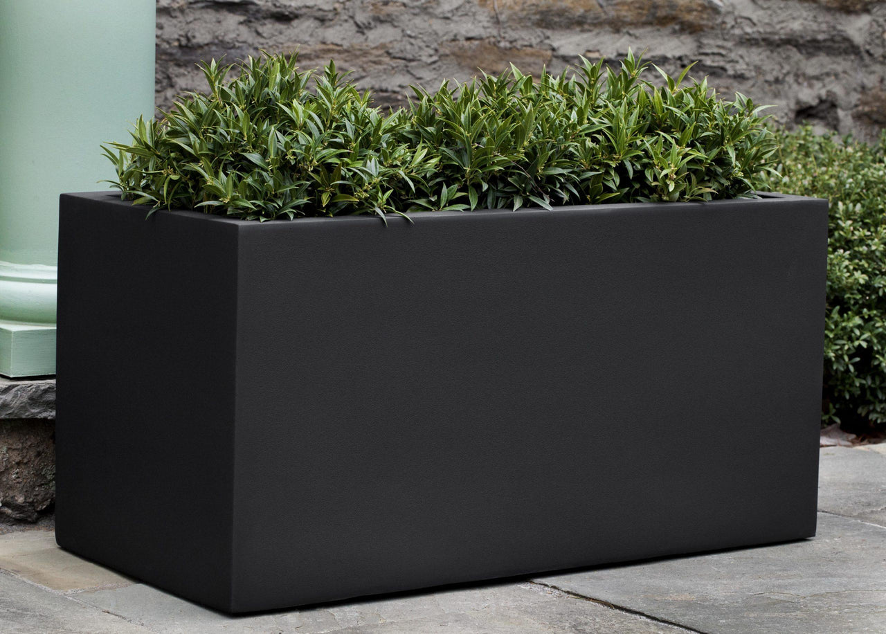 Campania International Fiber Clay Sandal Planter 361818 - S/1 Urn/Planter Campania International Onyx Black Lite