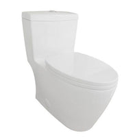 Thumbnail for Eviva Softy® Elongated Cotton White One Piece Toilet with Soft Closing Seat Cover, High efficiency, Water Sense and CUPC certified with the United States plumbing standards Toilets Eviva
