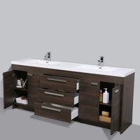 Thumbnail for Eviva Lugano 84″ Modern Double Sink Bathroom Vanity w/ White Integrated Top Vanity Eviva