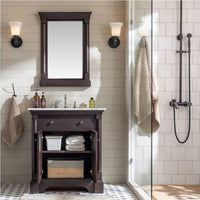 Thumbnail for Eviva Preston 31″ Aged Chocolate Traditional Bathroom Vanity w/ White Carrara Top Vanity Eviva