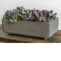 Thumbnail for Campania International Fiber Cement Geo Footed Planter - (S/2) Urn/Planter Campania International Rectangular