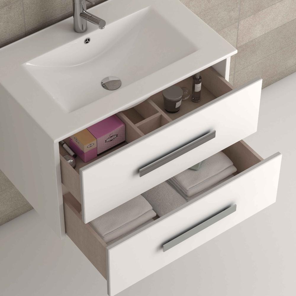 Eviva Astoria 32″ White Modern Bathroom Vanity with White Integrated Porcelain Sink Vanity Eviva