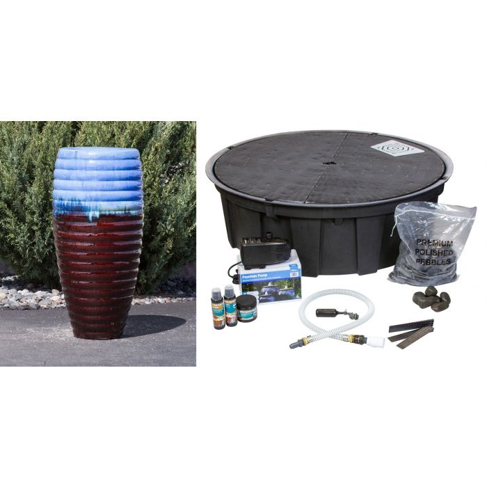 Closed Top FNT40464 Ceramic Vase Complete Fountain Kit Vase Fountain Blue Thumb