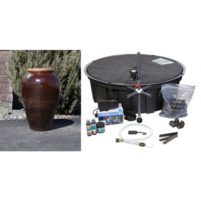 Tuscany FNT40560 Ceramic Triple Vase Complete Fountain Kit Vase Fountain Blue Thumb