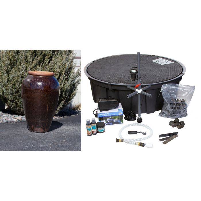 Tuscany FNT40566 Ceramic Triple Vase Complete Fountain Kit Vase Fountain Blue Thumb