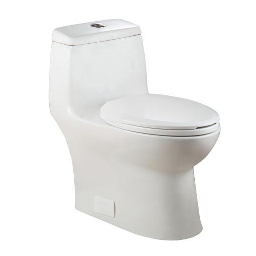 Eviva Hurricane® Elongated Cotton White One Piece Toilet with Soft Closing Seat Cover, High efficiency, Water Sense & CUPC certified with the united states plumbing standards Toilets Eviva