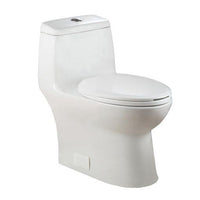 Thumbnail for Eviva Hurricane® Elongated Cotton White One Piece Toilet with Soft Closing Seat Cover, High efficiency, Water Sense & CUPC certified with the united states plumbing standards Toilets Eviva