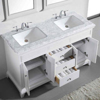 Thumbnail for Eviva Elite Princeton 72″ Solid Wood Bathroom Vanity Set with Double OG White Carrera Marble Top Vanity Eviva White