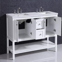 Thumbnail for Eviva Glamor 60 in. White Bathroom vanity with Marble Counter-top and Undermount Porcelian Sink Vanity Eviva 
