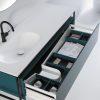Eviva Modena 51 in. Wall Mounted Teal Bathroom Vanity with White Integrated Solid Surface Countertop Bathroom Vanity Eviva