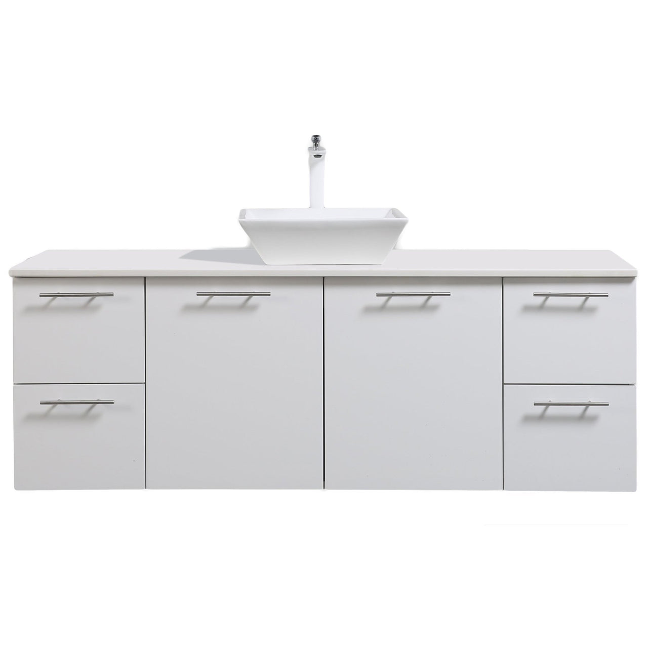 Eviva Luxury 60 Inch Single Sink Bathroom Vanity with Top Bathroom Vanity Eviva White