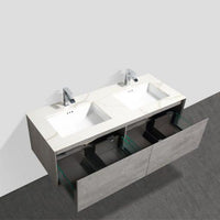 Thumbnail for Eviva Vista 60″ Concrete Grey Bathroom Vanity Vanity Eviva