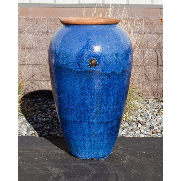 Tuscany FNT50384 Ceramic Triple Vase Complete Fountain Kit Vase Fountain Blue Thumb