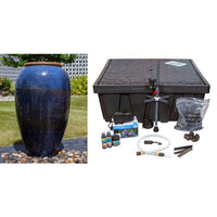 Thumbnail for Tuscany FNT50483 Ceramic Triple Vase Complete Fountain Kit Vase Fountain Blue Thumb