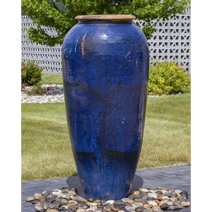Tuscany FNT50488 Ceramic Triple Vase Complete Fountain Kit Vase Fountain Blue Thumb