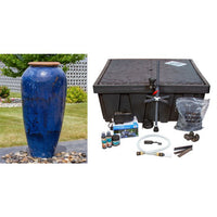 Thumbnail for Tuscany FNT50490 Ceramic Triple Vase Complete Fountain Kit Vase Fountain Blue Thumb