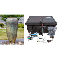 Thumbnail for Tuscany FNT50492 Ceramic Triple Vase Complete Fountain Kit Vase Fountain Blue Thumb