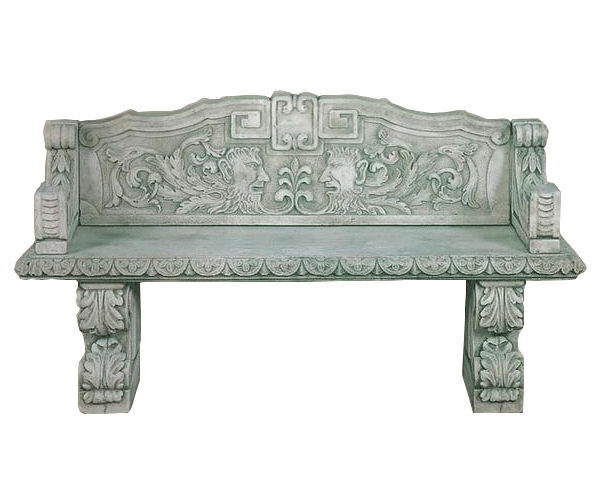 Green Man Outdoor Cast Stone Garden Bench Benches Tuscan