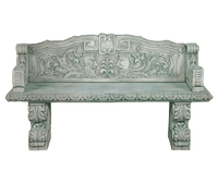 Thumbnail for Green Man Outdoor Cast Stone Garden Bench Benches Tuscan