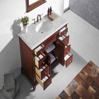 Thumbnail for Eviva Elite Stamford 42″ Bathroom Vanity w/ Double Ogee Edge White Carrara Top Vanity Eviva
