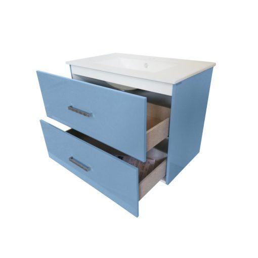 Eviva Daytona 32″ Blue Wallmount Bathroom Vanity with Integrated Porcelain Sink Vanity Eviva