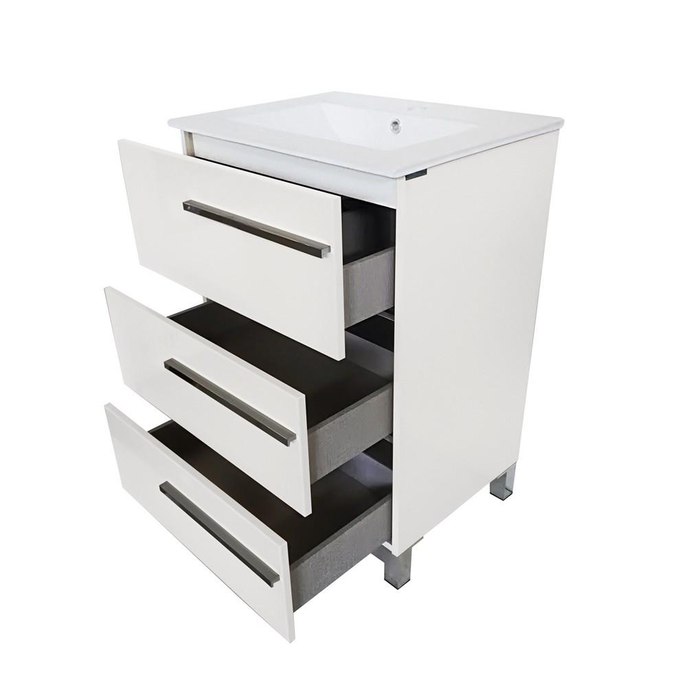 Eviva Olivia 32″ White Free standing Bathroom Vanity with White Porcelain Sink Vanity Eviva