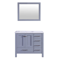 Thumbnail for Totti Shaker 36″ Transitional Bathroom Vanity with White Carrera Countertop Vanity Eviva Grey