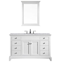 Thumbnail for Eviva Elite Stamford 42″ Bathroom Vanity w/ Double Ogee Edge White Carrara Top Vanity Eviva White 