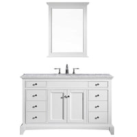 Thumbnail for Eviva Elite Stamford 42″ Bathroom Vanity w/ Double Ogee Edge White Carrara Top Vanity Eviva White