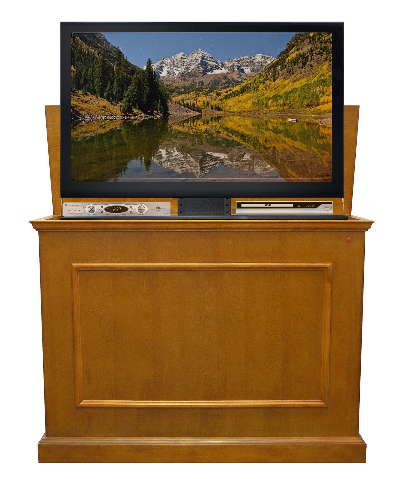 Touchstone Elevate - Oak Tv Lift Cabinets For Up To 42” Flat Screen Tv’S Tv Lift Cabinets Touchstone 