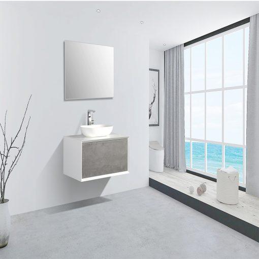 Eviva Santa Monica 36″ Wall Mount Bathroom Vanity w/ Solid Surface Sink Vanity Eviva Gray