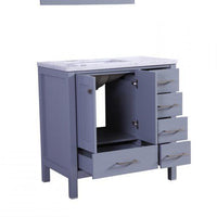 Thumbnail for Totti Shaker 36″ Transitional Bathroom Vanity with White Carrera Countertop Vanity Eviva