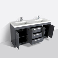 Thumbnail for Eviva Lugano 84″ Modern Double Sink Bathroom Vanity w/ White Integrated Top Vanity Eviva