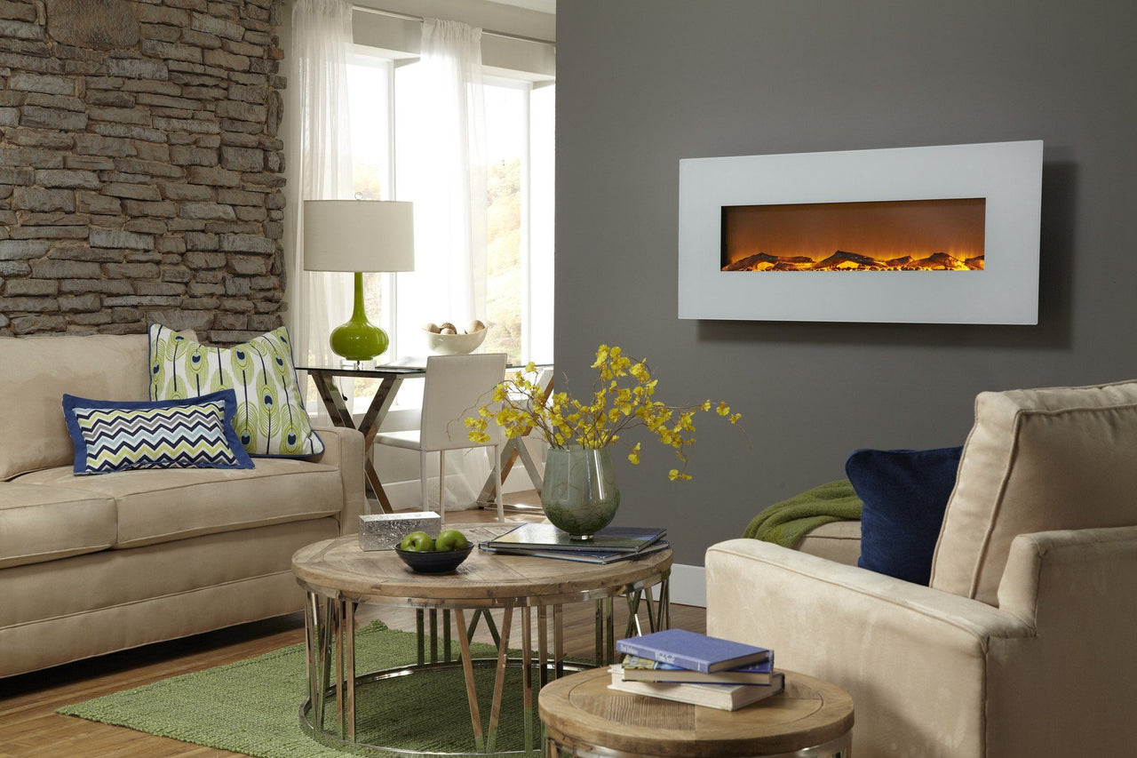 Touchstone Ivory 50” Wide Wall Mounted Electric Fireplace Electric Fireplace Touchstone 
