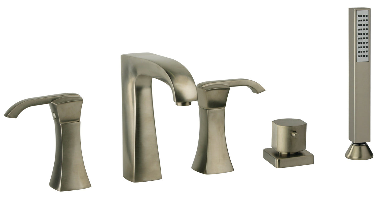 Latoscana Lady Roman Tub With Lever Handles In Brushed Nickel bathtub and showerhead faucet systems Latoscana