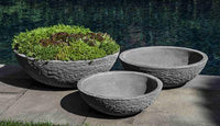 Thumbnail for Campania International Fiber Cement Stone Ledge Zen Bowl Urn/Planter Campania International