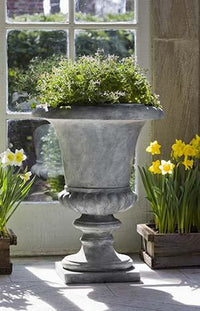 Thumbnail for Campania International Fiber Clay Morganna Lite Urn Urn/Planter Campania International