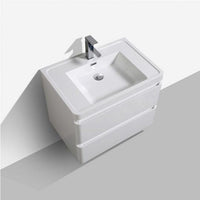 Thumbnail for Eviva Smile 28″ Wall Mount Modern Bathroom Vanity w/ White Integrated Top Vanity Eviva