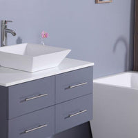 Thumbnail for Totti Wave 36″ Modern Bathroom Vanity w/ Super White Man-Made Stone Top & Sink Vanity Eviva