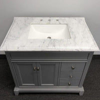 Thumbnail for Eviva Elite Princeton 36″ Solid Wood Bathroom Vanity Set with Double OG Crema Marfil Marble Top Vanity Eviva 