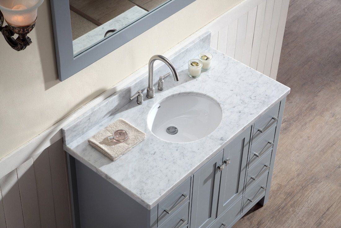 ARIEL Cambridge 43" Single Sink Bathroom Vanity Set in Grey Vanity ARIEL 