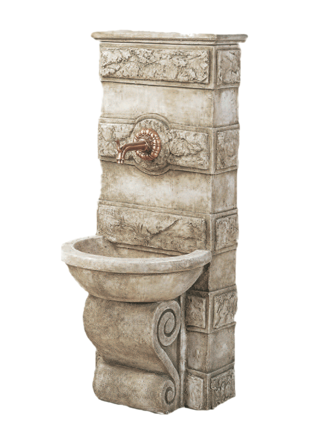 Abelone Wall Cast Stone Outdoor Garden Fountains for spout Fountain Tuscan 