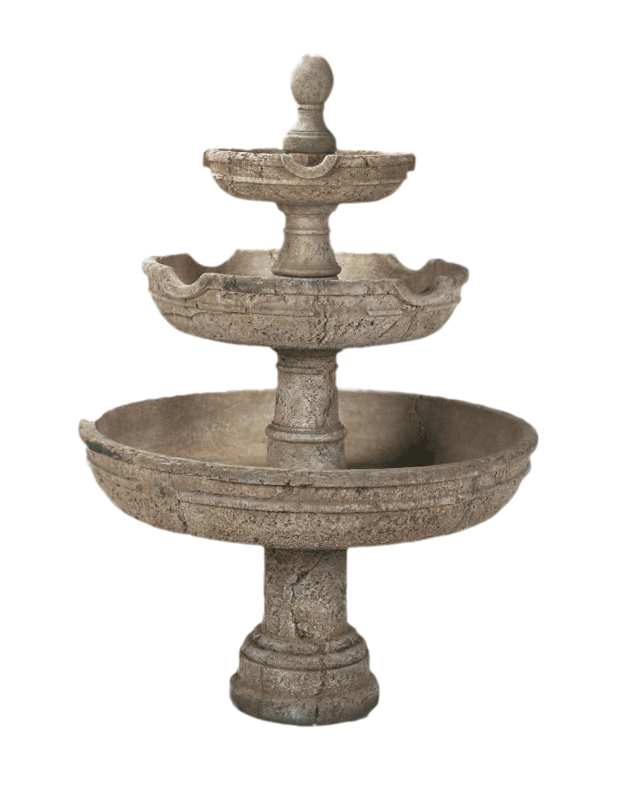 Agrigento Three Tier Cast Stone Outdoor Garden Fountain Fountain Tuscan